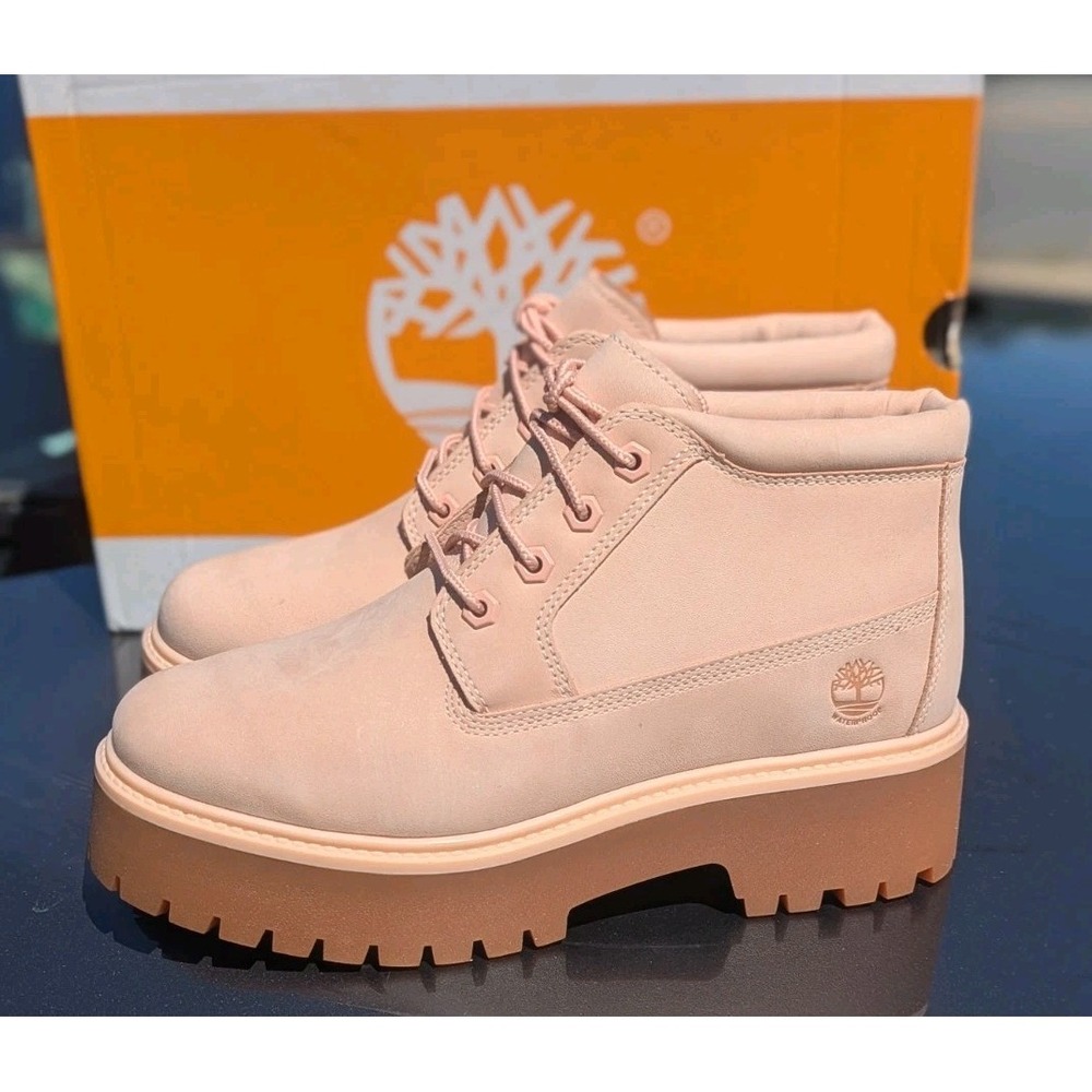Timberland Nellie Stonestreet Platform Pink Waterproof Chukka Boots NIB 6.5 Jr